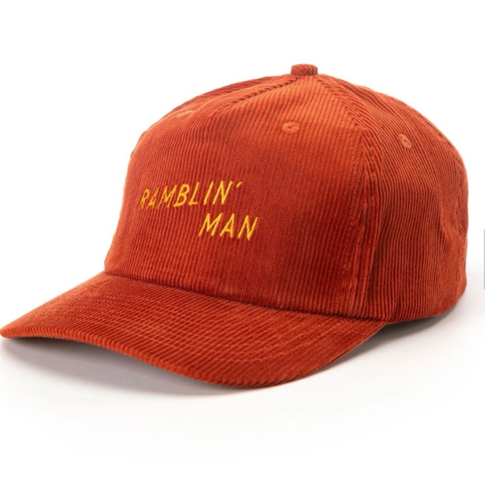 NWT Seager Co “Ramblin’ Man” Flat Brim Corduroy Snapback Hat
